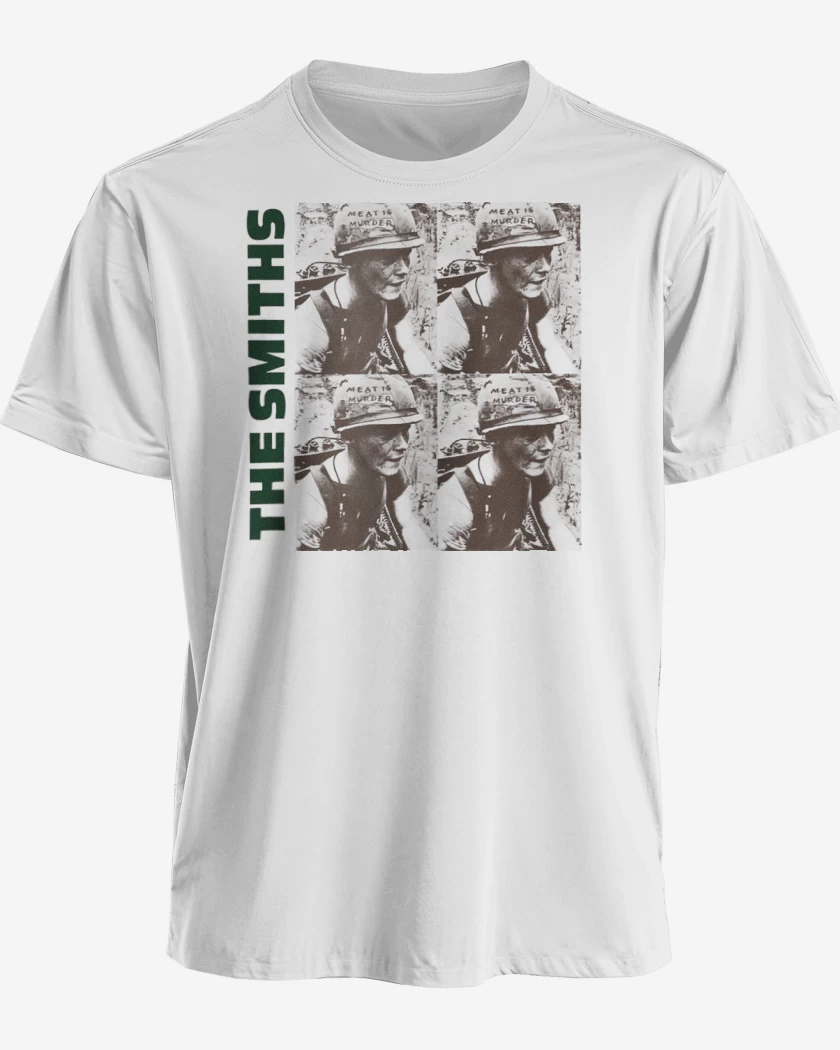 Polera premium Blanco de The smiths meat is murder