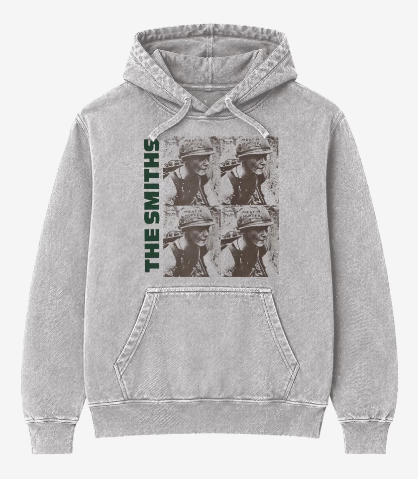 Poleron Canguro Acid Wash Gris Melange de The smiths meat is murder