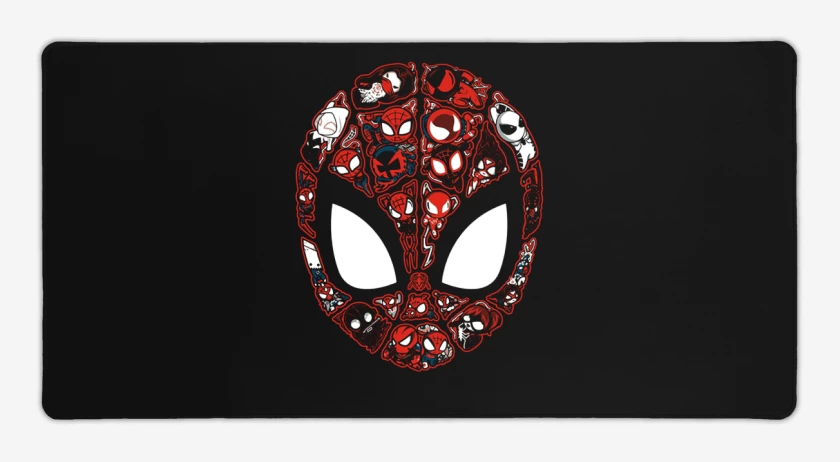Mouse pad Gamer Negro de spider faces