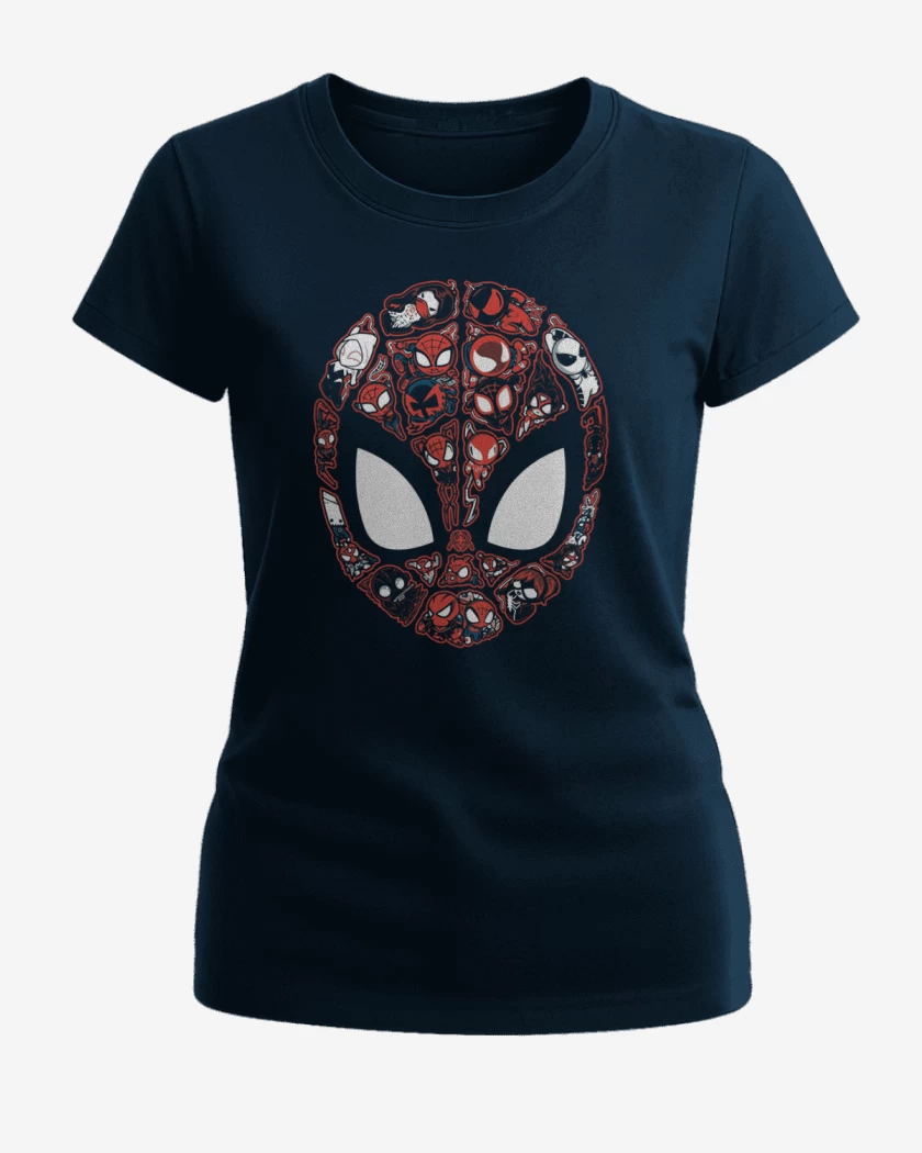 Polera de Mujer Azul Marino de spider faces