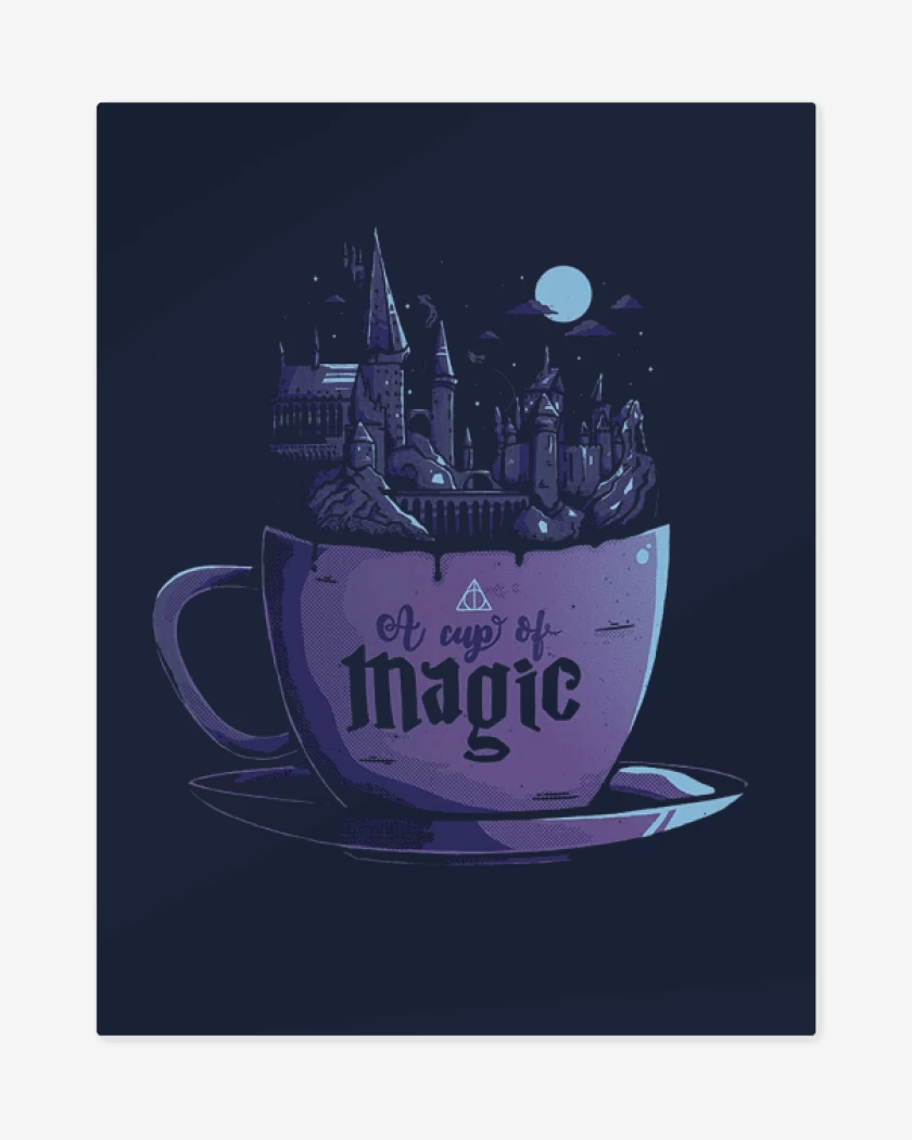 Print metalico Azul Marino de Una tasa de magia
