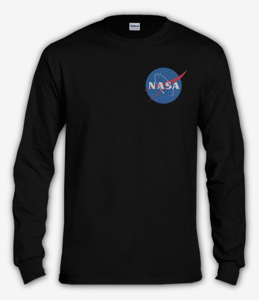 Polera manga larga Negro de Nasa bolsillo