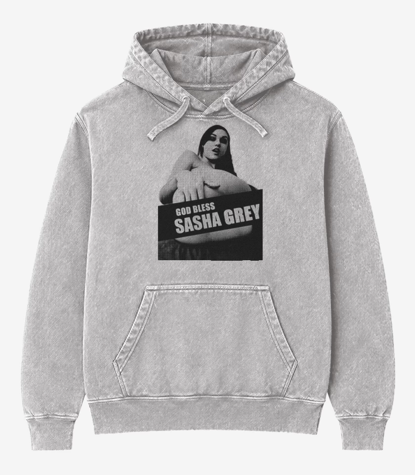 Poleron Canguro Acid Wash Gris Melange de God bless sasha grey 2