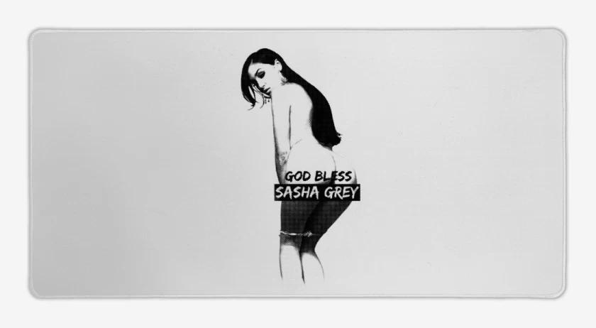 Mouse pad Gamer Blanco de God bless sasha grey 3