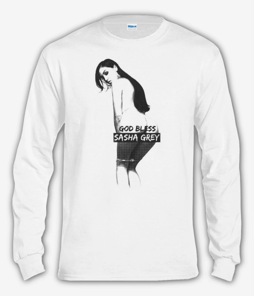 Polera manga larga Blanco de God bless sasha grey 3