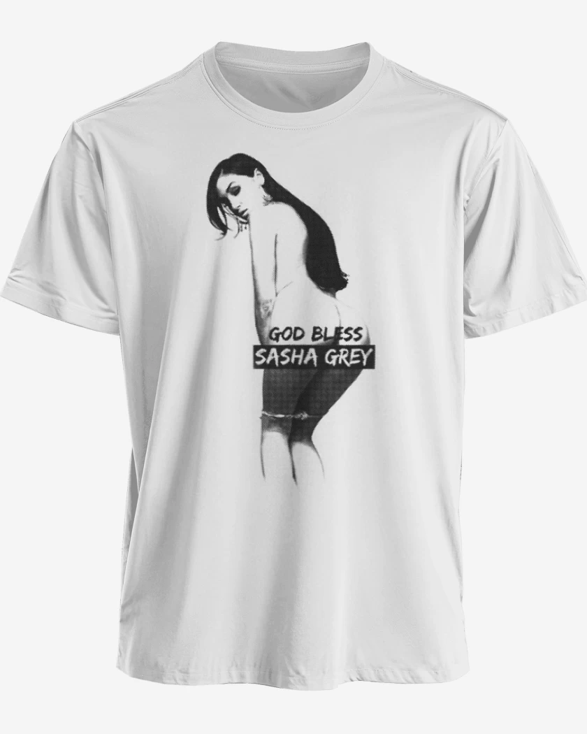 Polera premium Blanco de God bless sasha grey 3