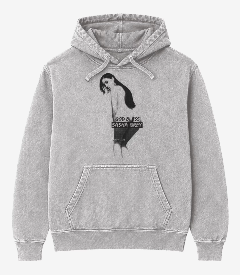 Poleron Canguro Acid Wash Gris Melange de God bless sasha grey 3