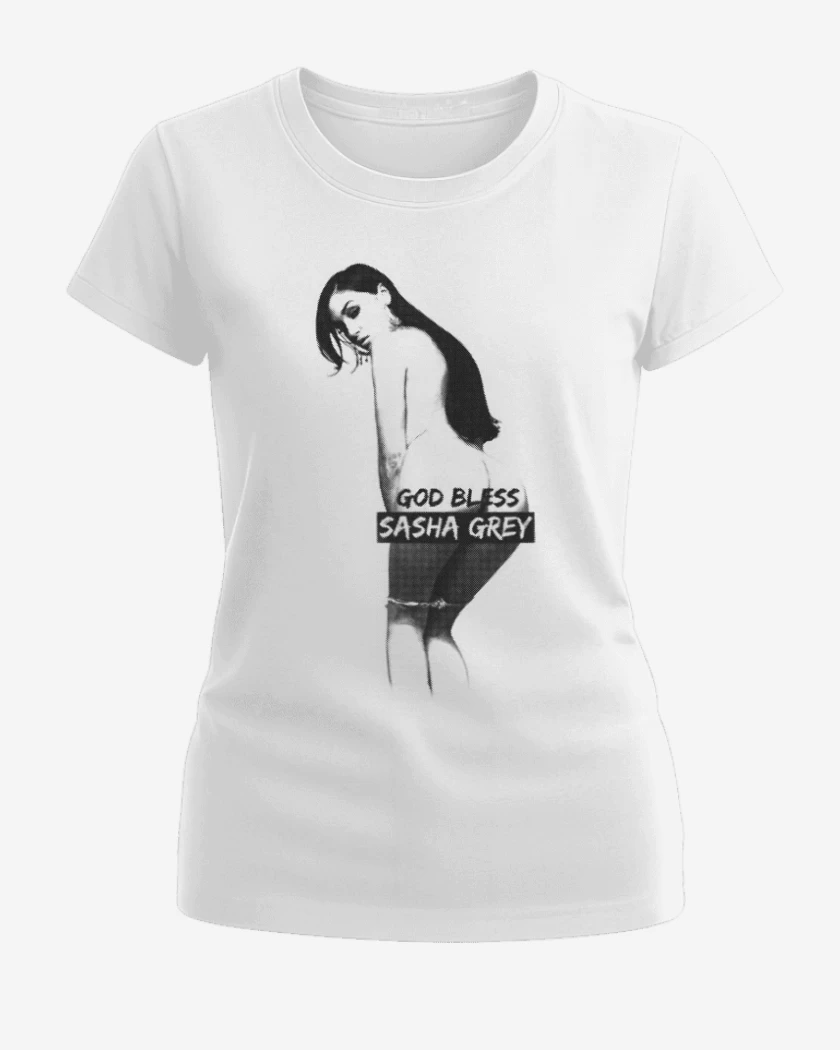 Polera de Mujer Blanco de God bless sasha grey 3