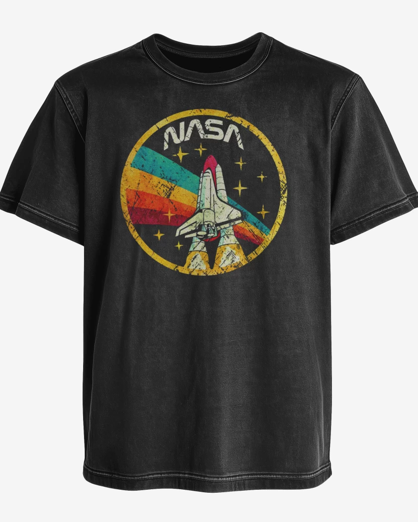 Polera desgastada Negro de Nasa 2