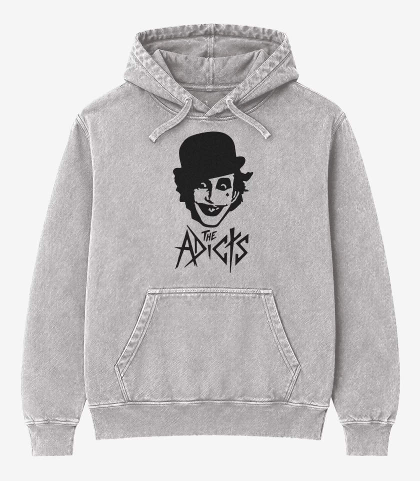 Poleron Canguro Acid Wash Gris Melange de The adicts