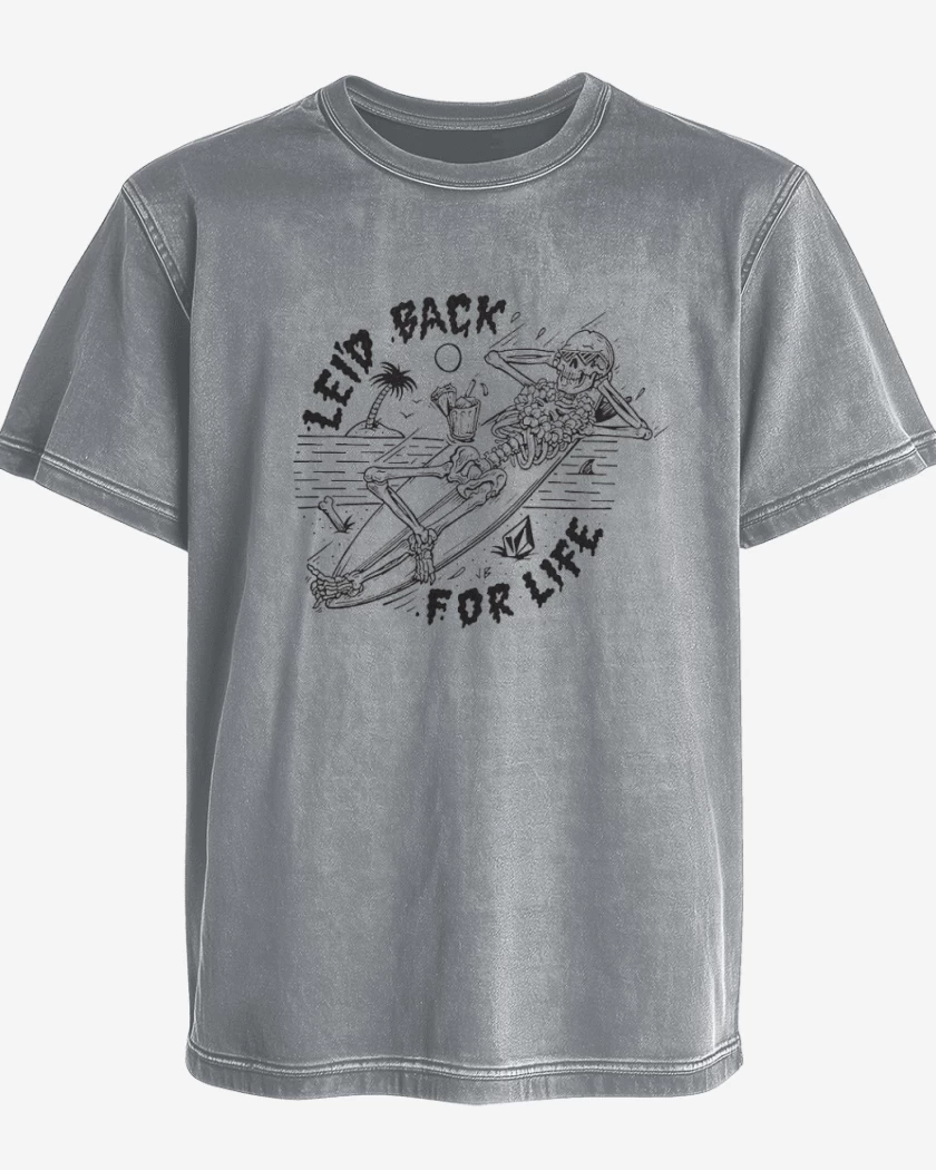 Polera desgastada Gris Melange de leid back for life