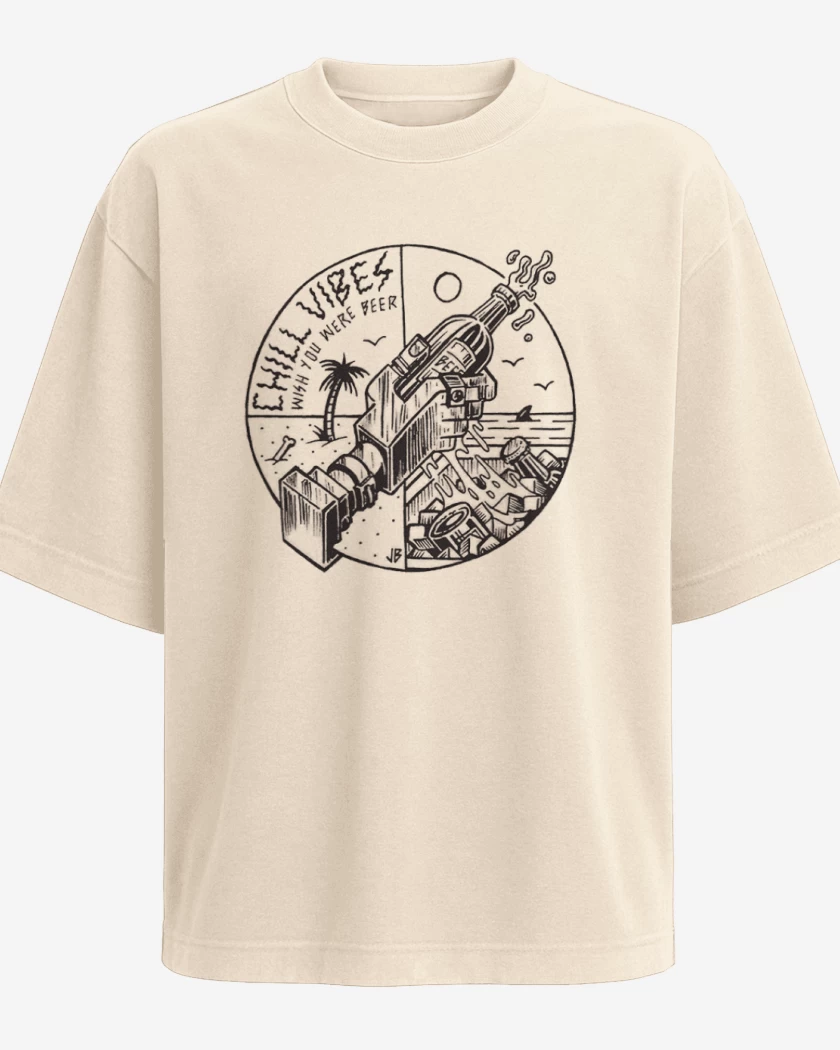 Polera Oversize Beige de wish you were beer