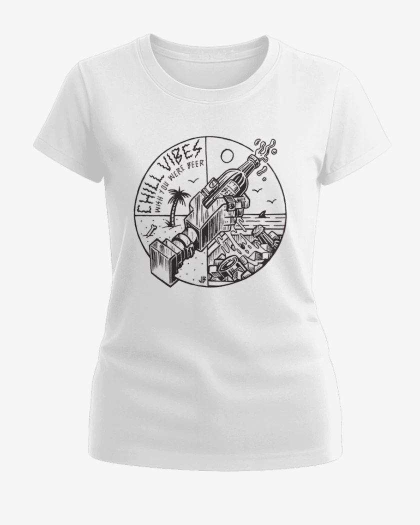 Polera de Mujer Blanco de wish you were beer