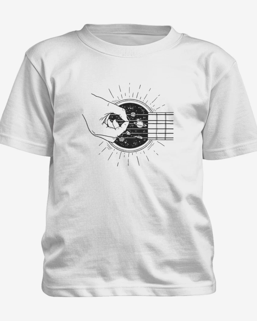 Polera de niño Blanco de guitarra 2