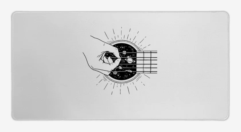 Mouse pad Gamer Blanco de guitarra 2