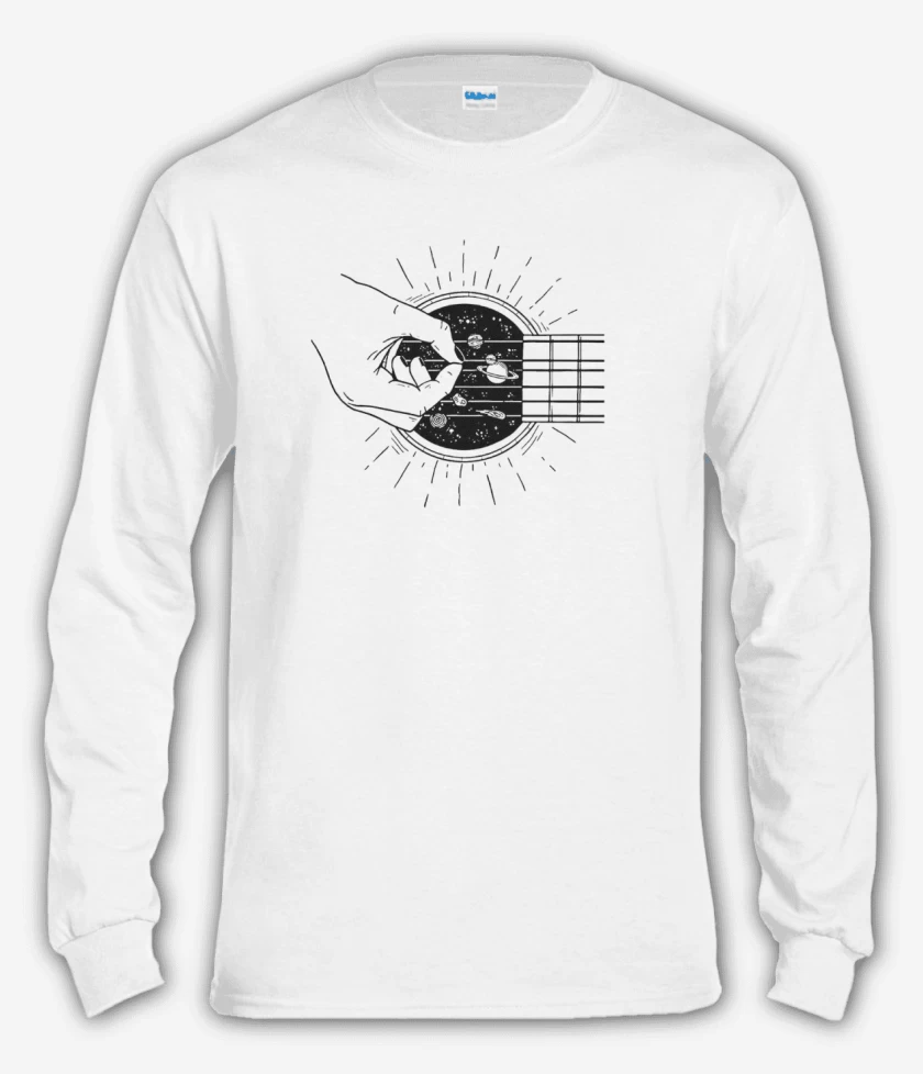 Polera manga larga Blanco de guitarra 2