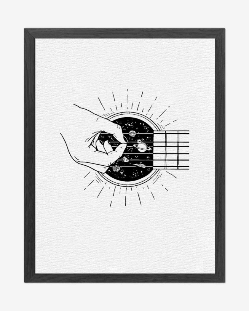 Cuadro decorativo Blanco de guitarra 2