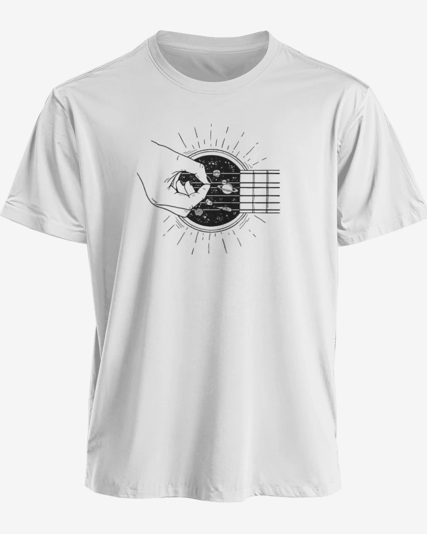 Polera premium Blanco de guitarra 2