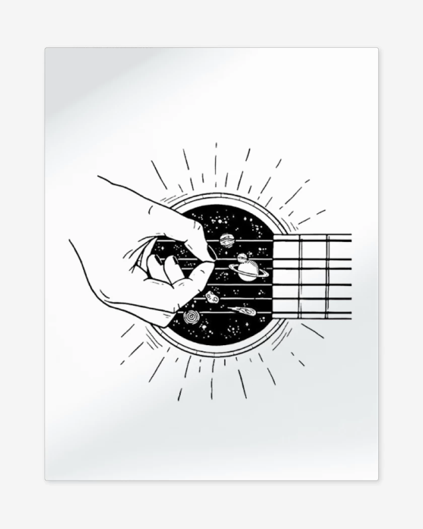 Print metalico Blanco de guitarra 2