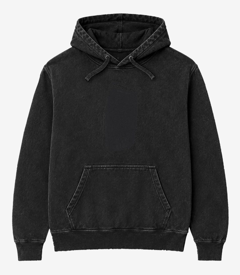 Poleron Canguro Acid Wash Negro de Kyuss 2