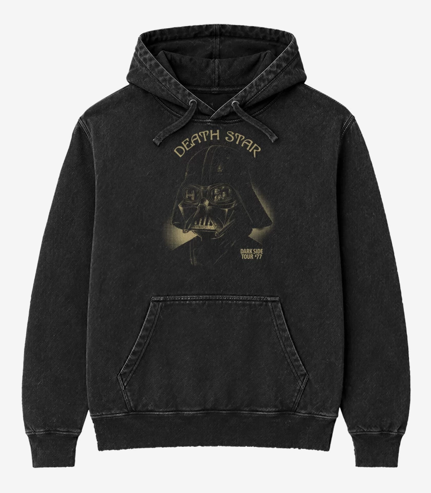 Poleron Canguro Acid Wash Negro de Darth Sabbath