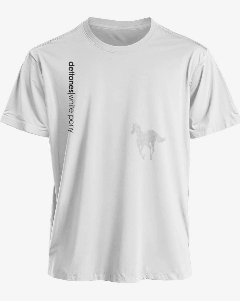 Polera premium Deftones white pony