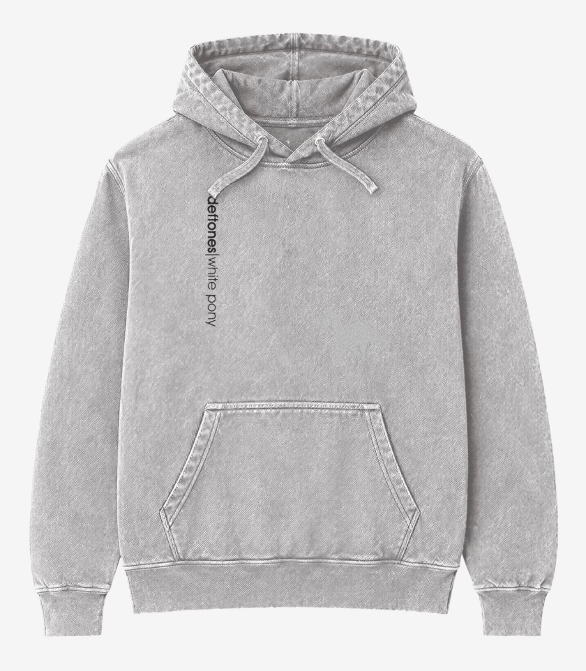 Poleron Canguro Acid Wash Gris Melange de Deftones white pony