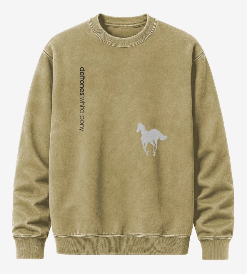 Poleron Polo Acid Wash Deftones white pony