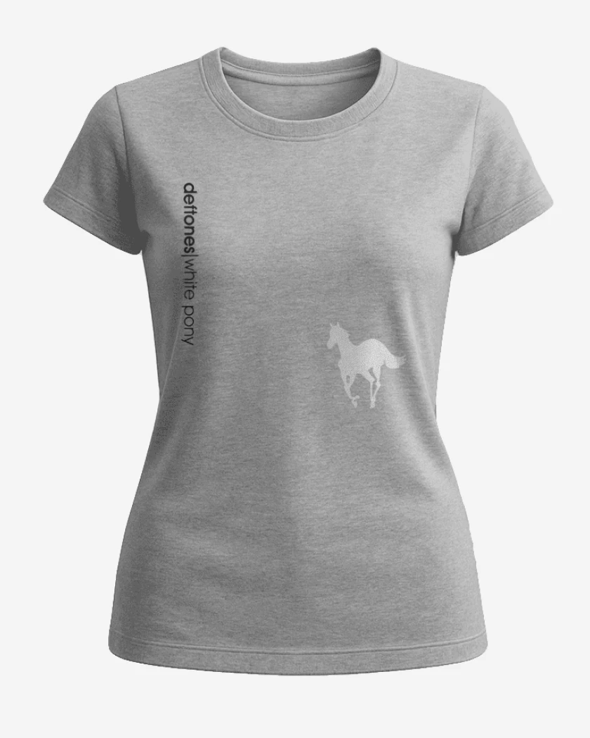 Polera de Mujer Gris Melange de Deftones white pony