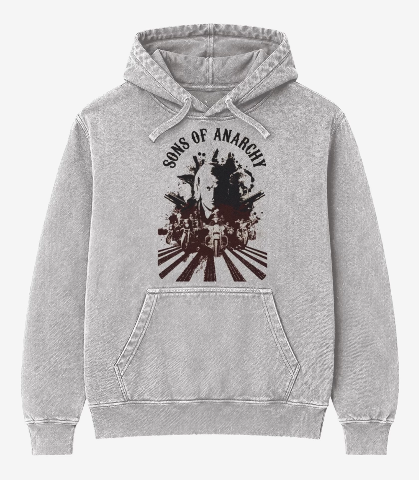 Poleron Canguro Acid Wash Gris Melange de Sons of anarchy 2
