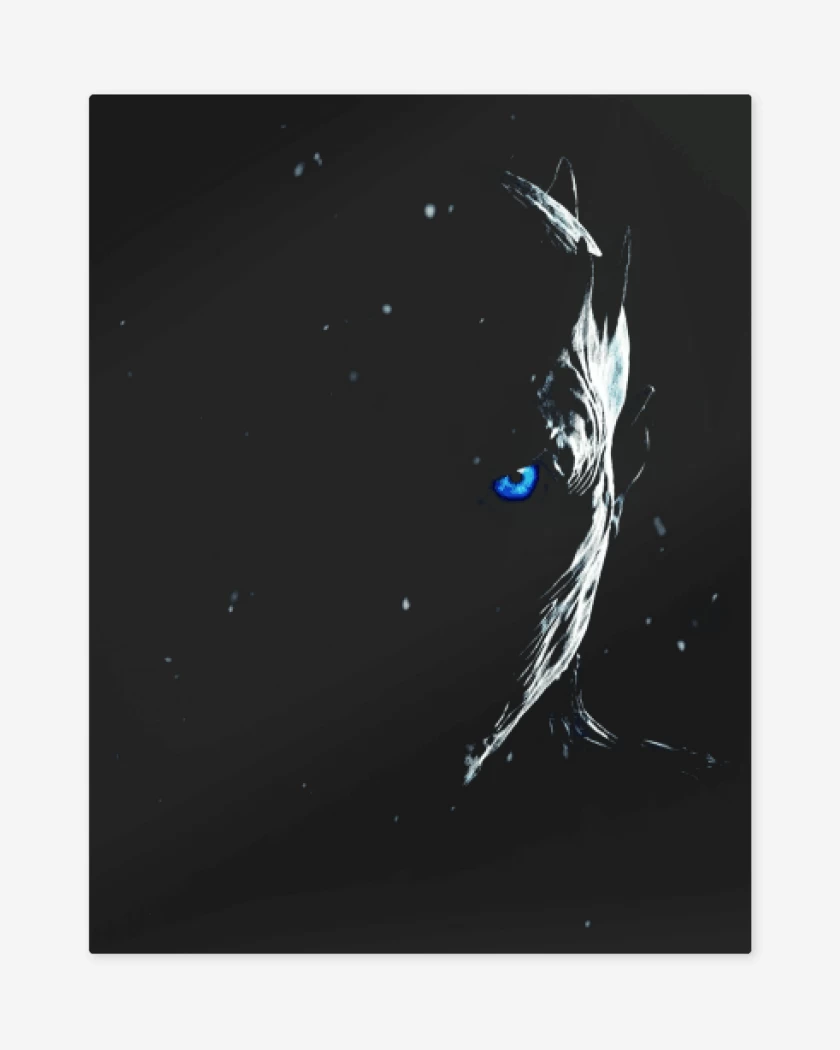 Print metalico Negro de Night king 2