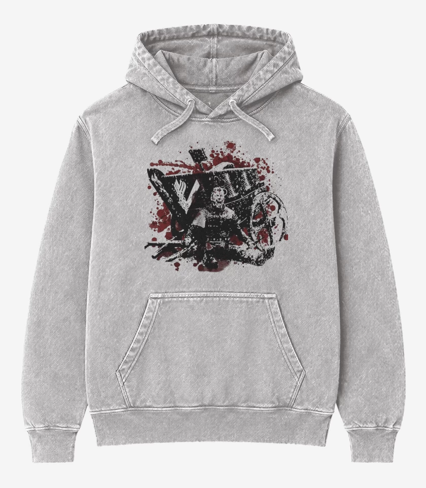 Poleron Canguro Acid Wash Gris Melange de Ivar blood