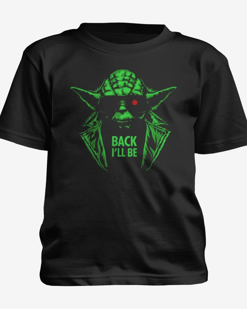 Polera de niño Negro de Yoda the terminator