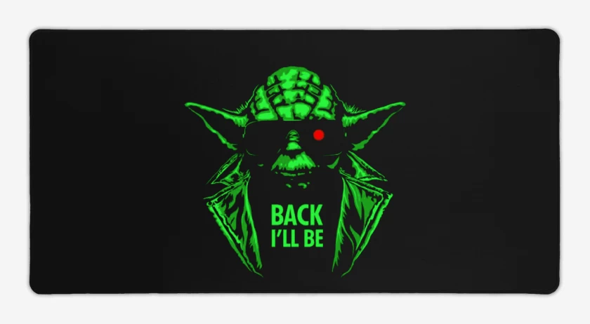 Mouse pad Gamer Negro de Yoda the terminator