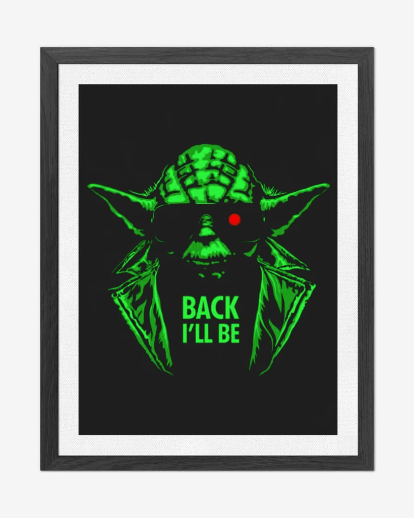 Cuadro decorativo Negro de Yoda the terminator