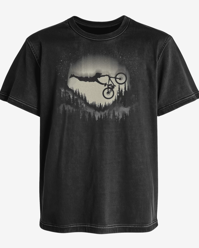 Polera desgastada Negro de BIKE SKY 
