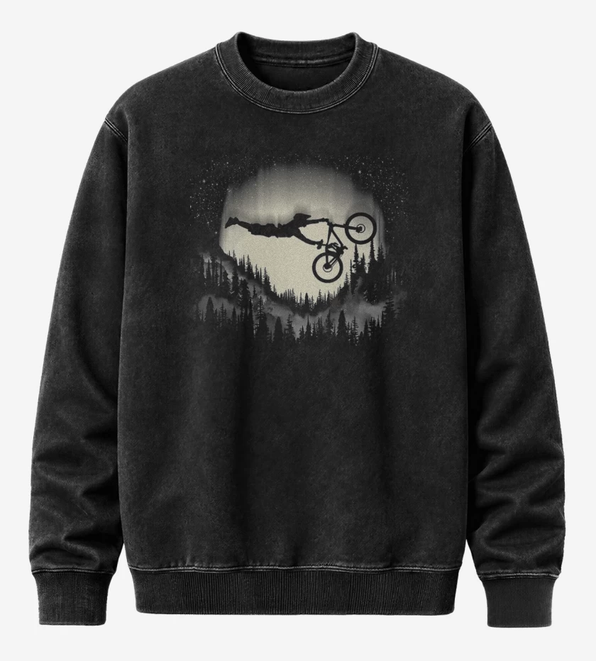 Poleron Polo Acid Wash Negro de BIKE SKY 
