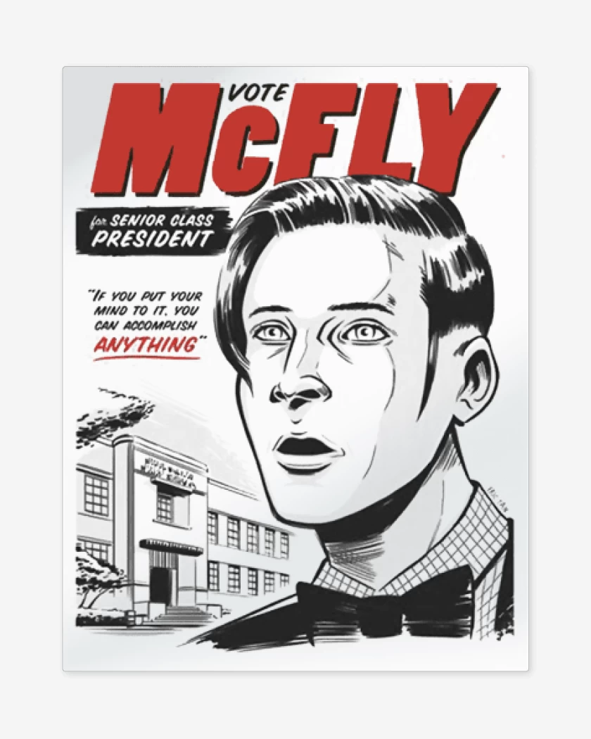 Print metalico Blanco de Vote McFLY 