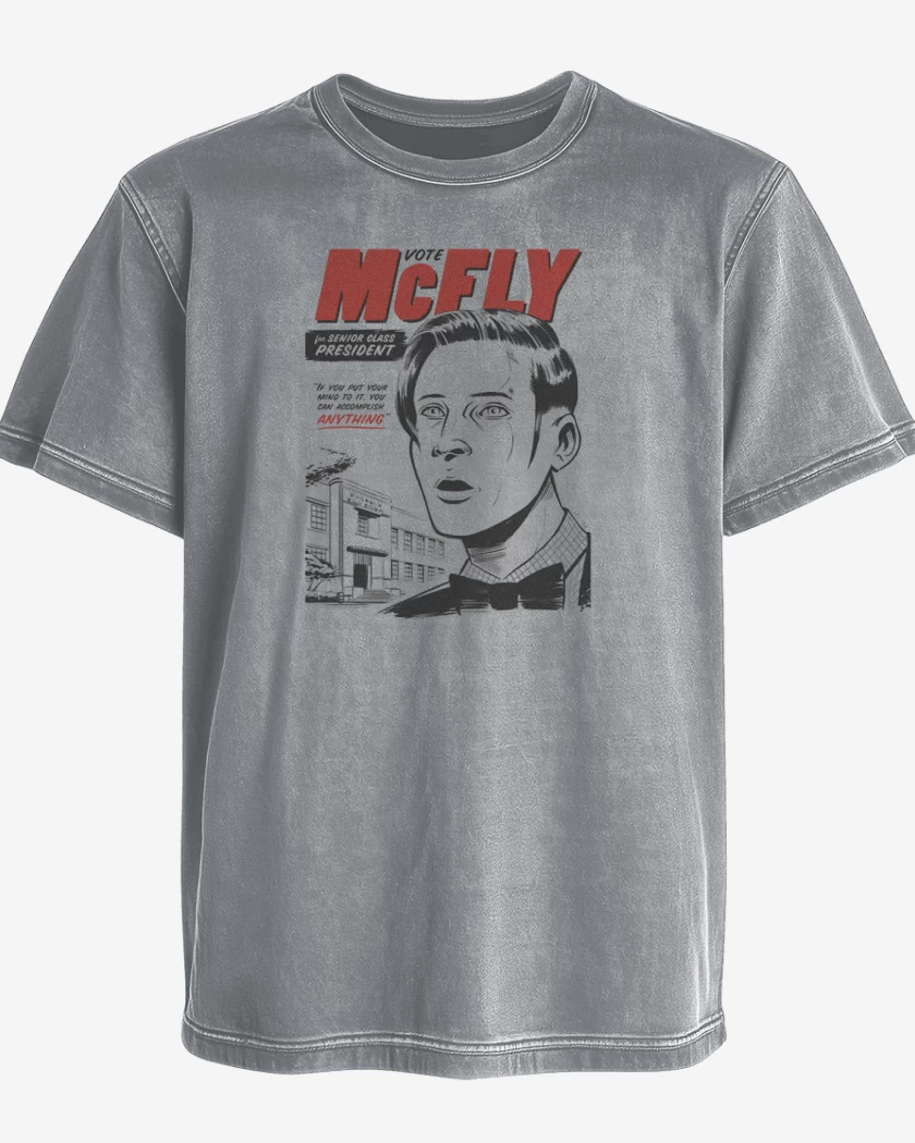 Polera desgastada Gris Melange de Vote McFLY 
