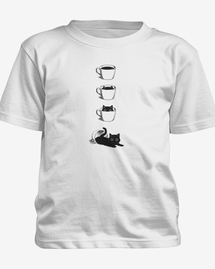 Polera de niño Blanco de Coffe cat 