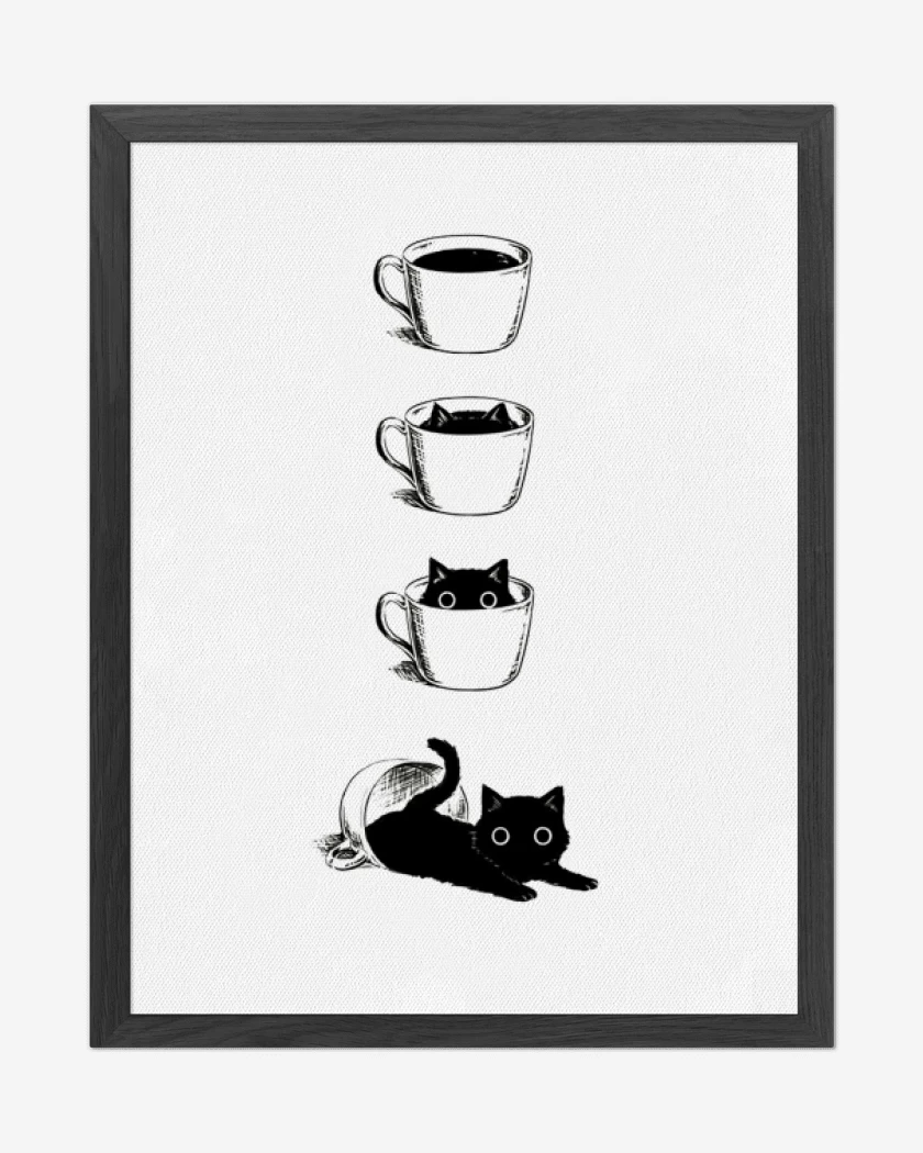 Cuadro decorativo Coffe cat 
