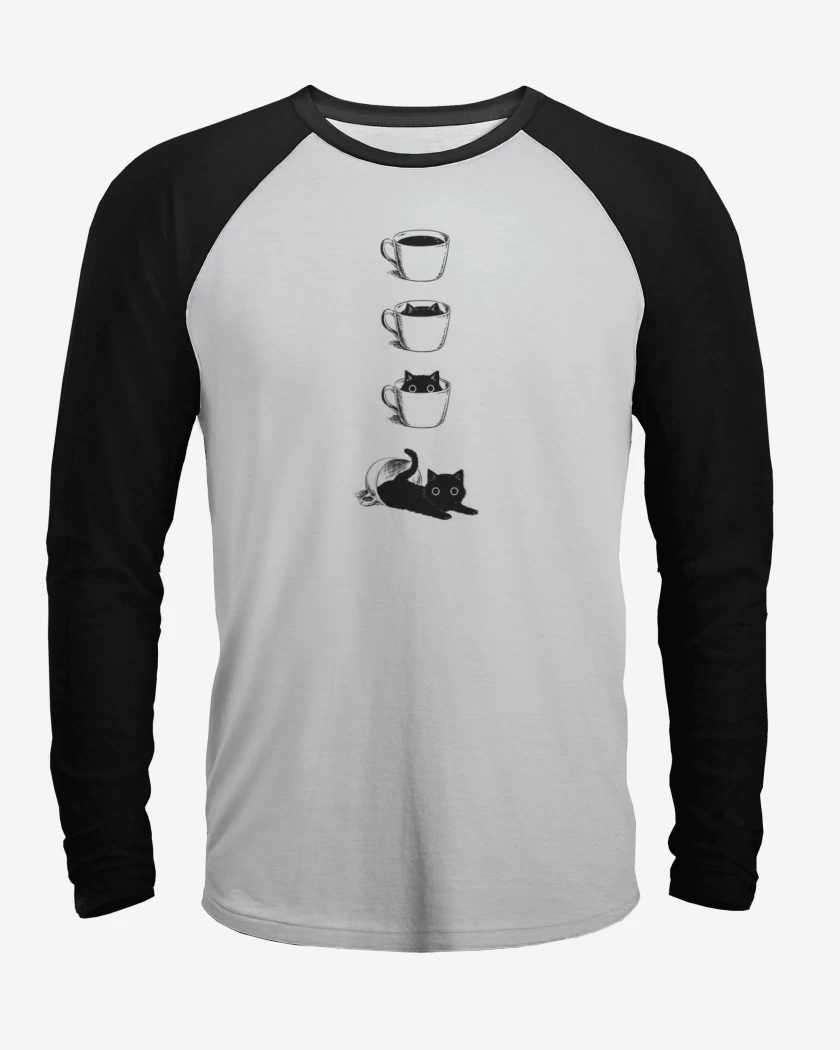 Polera Raglan Coffe cat 