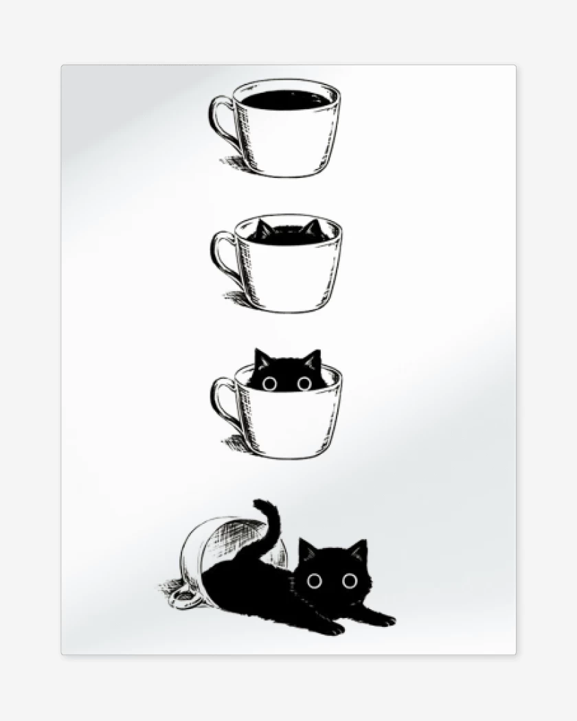 Print metalico Coffe cat 