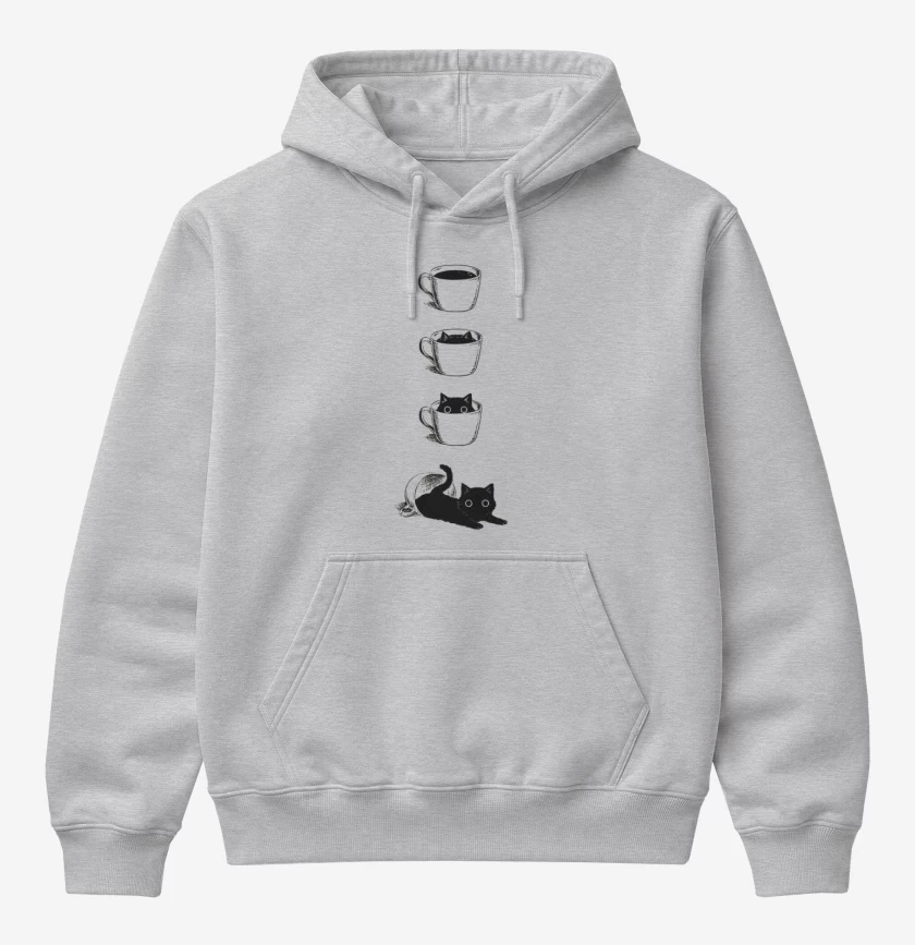 Poleron Canguro básico Gris Melange de Coffe cat 