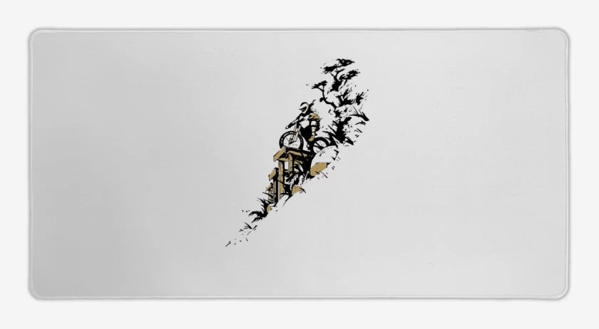 Mouse pad Gamer Blanco de Bici descenso