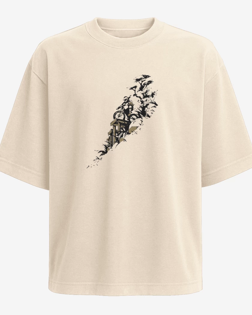 Polera Oversize Beige de Bici descenso