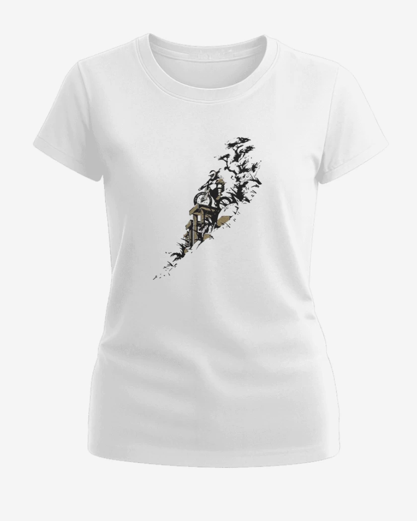 Polera de Mujer Blanco de Bici descenso