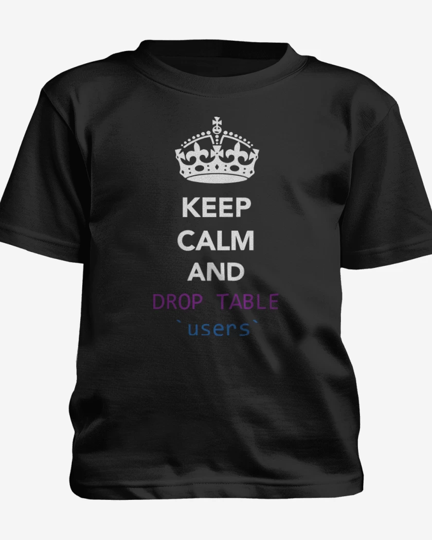 Polera de niño Negro de Keep calm and drop table users