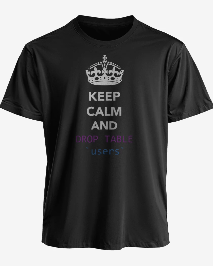 Polera Keep calm and drop table users