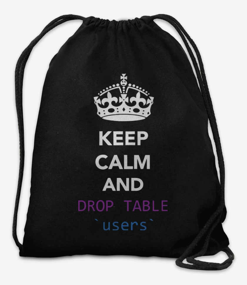 Mochila Negro de Keep calm and drop table users